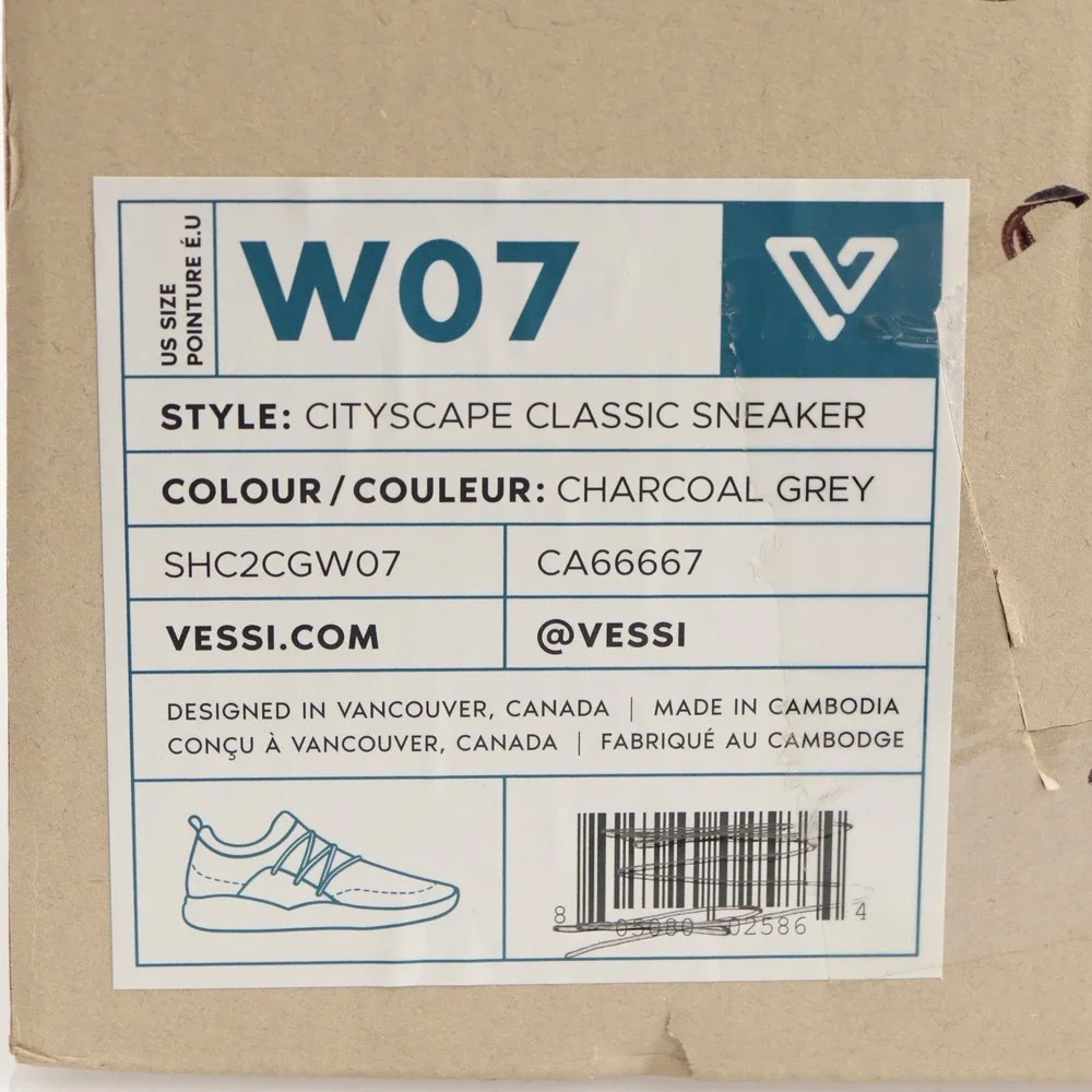 Vessi Womens Cityscape Classic Sneaker Size 7 Waterproof Gray Lace Up Knit Shoes